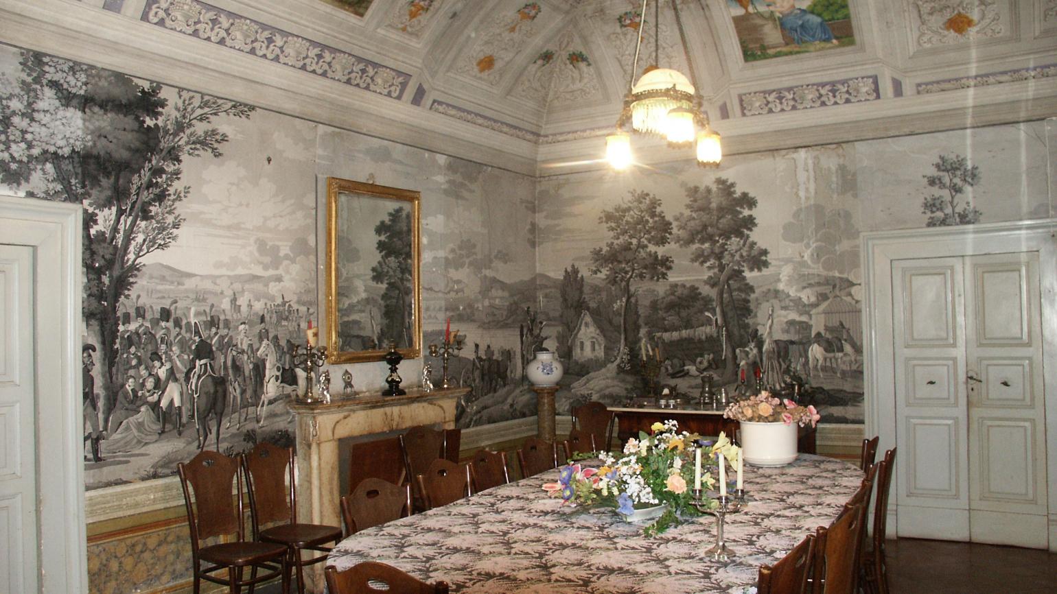 Prata d’Ansidonia (Aq), San Nicandro, Il Palazzo Cappa, sala da pranzo