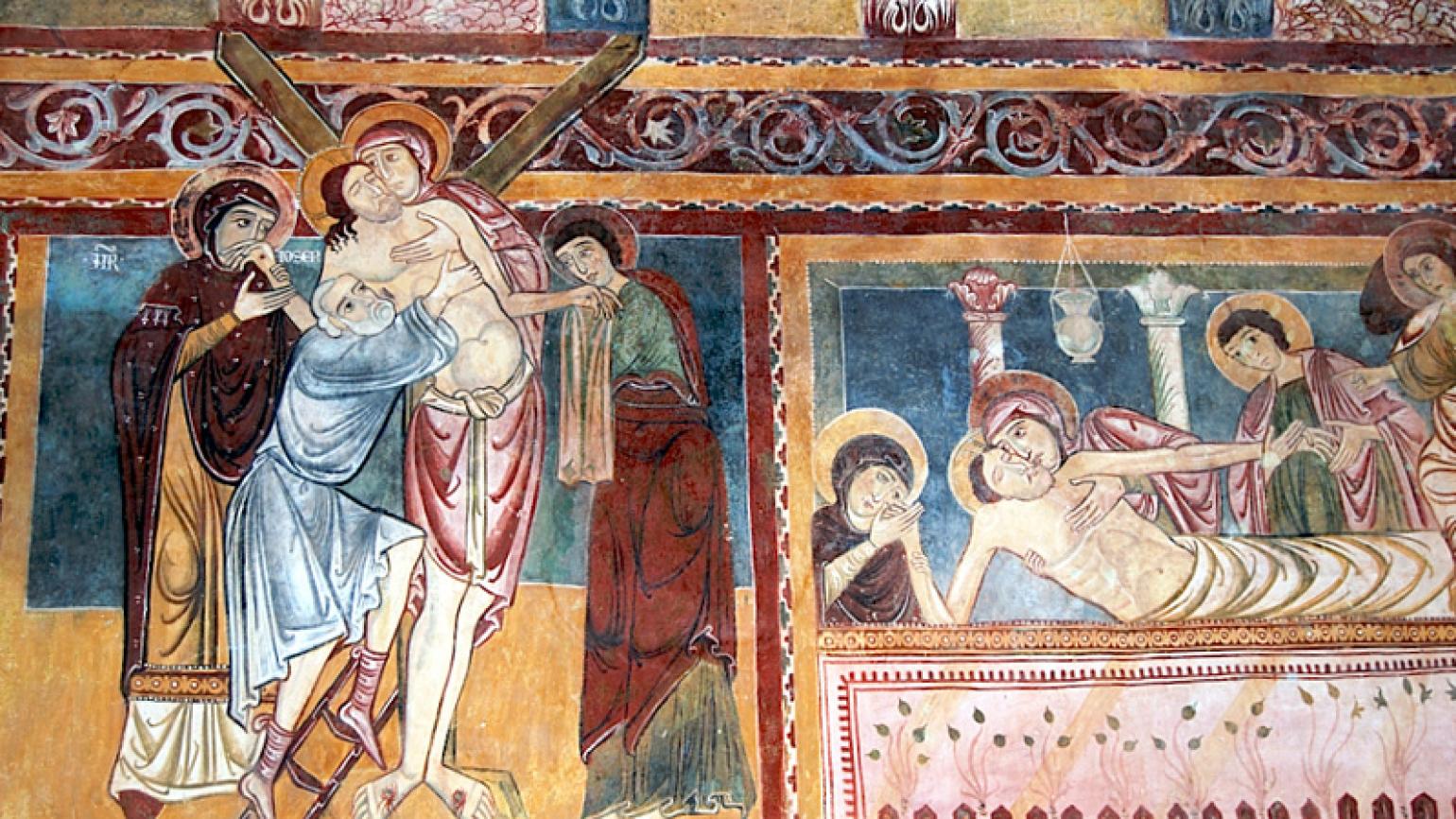 Oratorio di San Pellegrino - particolare degli affreschi